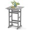 Modern 30 Inch Square Bar Table with Slatted Design for Poolside and Balcony